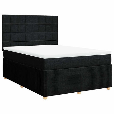 Boxspringbett mit Matratze Schwarz 140x190 cm Stoff