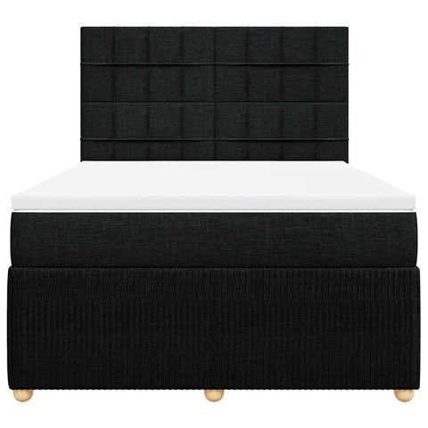 Boxspringbett mit Matratze Schwarz 140x190 cm Stoff