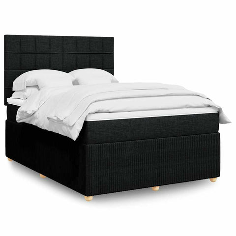 Boxspringbett mit Matratze Schwarz 140x190 cm Stoff