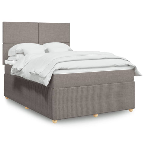 Boxspringbett mit Matratze Taupe 140x200 cm Stoff