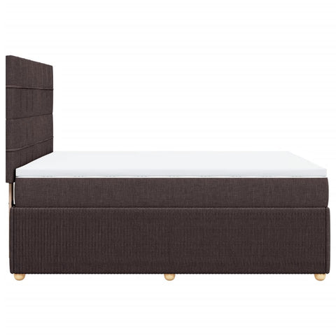 Boxspringbett mit Matratze Dunkelbraun 140x200 cm Stoff