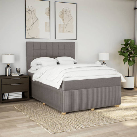 Boxspringbett mit Matratze Taupe 140x200 cm Stoff