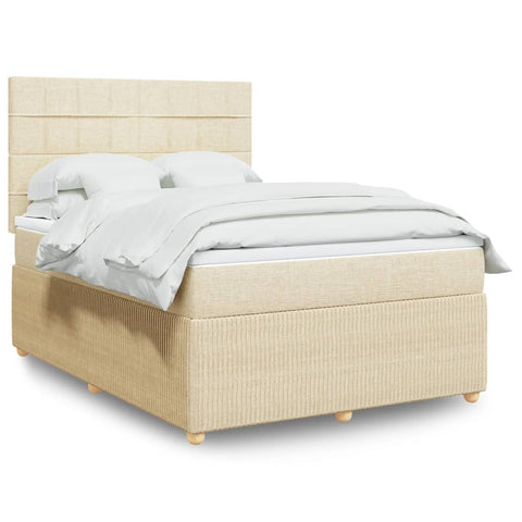 Boxspringbett mit Matratze Creme 140x200 cm Stoff