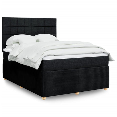 Boxspringbett mit Matratze Schwarz 160x200 cm Stoff