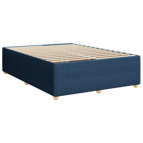 vidaXL Boxspringbett mit Matratze Blau 160x200 cm Stoff