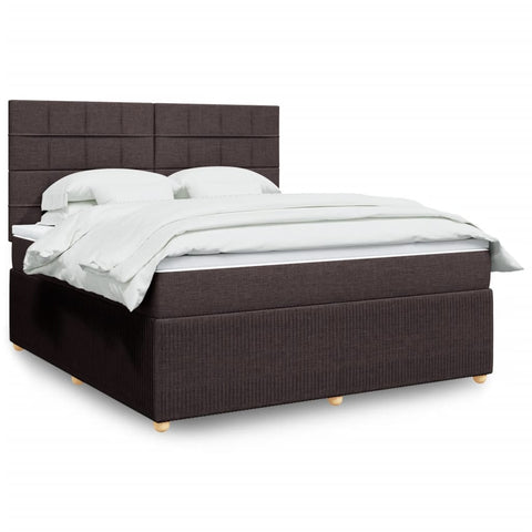 Boxspringbett mit Matratze Dunkelbraun 180x200 cm Stoff