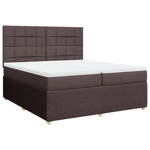 vidaXL Boxspringbett mit Matratze Dunkelbraun 200x200 cm Stoff