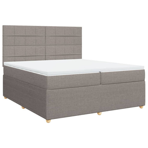 vidaXL Boxspringbett mit Matratze Taupe 200x200 cm Stoff