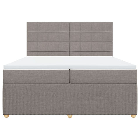 vidaXL Boxspringbett mit Matratze Taupe 200x200 cm Stoff