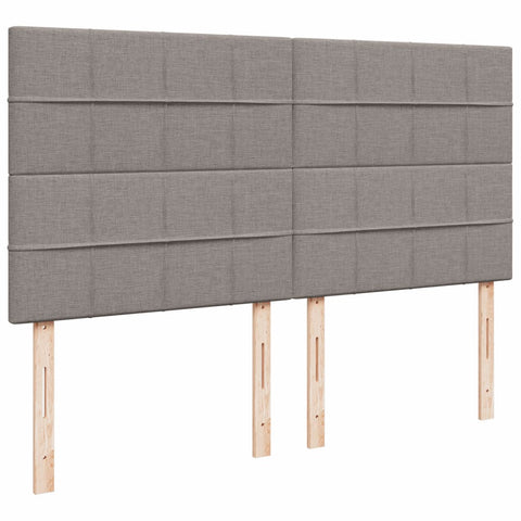 vidaXL Boxspringbett mit Matratze Taupe 200x200 cm Stoff