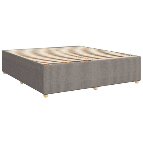 vidaXL Boxspringbett mit Matratze Taupe 200x200 cm Stoff