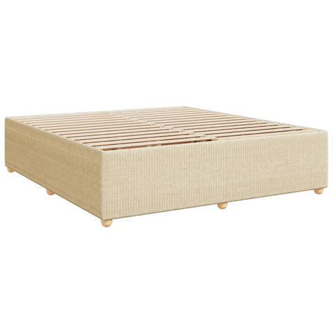 vidaXL Boxspringbett mit Matratze Creme 200x200 cm Stoff