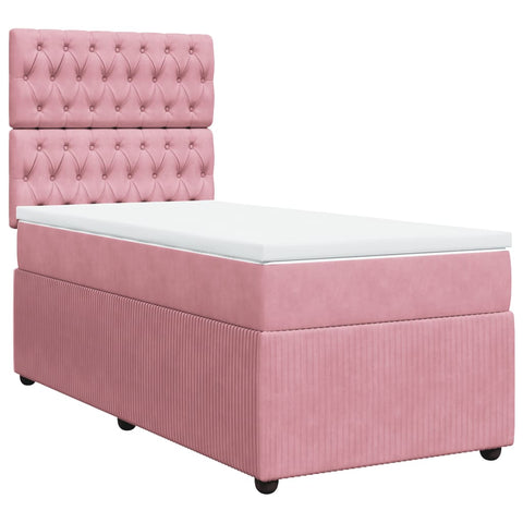 Boxspringbett mit Matratze Rosa 80x200 cm Samt