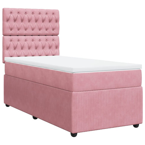 Boxspringbett mit Matratze Rosa 90x200 cm Samt