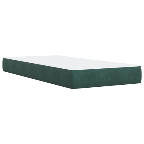 vidaXL Boxspringbett mit Matratze Dunkelgrün 90x200 cm Samt