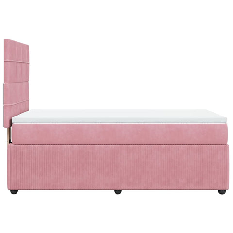 Boxspringbett mit Matratze Rosa 100x200 cm Samt