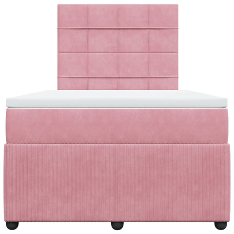 Boxspringbett mit Matratze Rosa 120x200 cm Samt