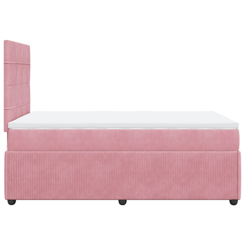 Boxspringbett mit Matratze Rosa 120x200 cm Samt