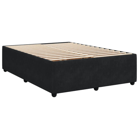 Boxspringbett mit Matratze Schwarz 140x190 cm Samt