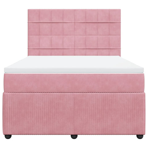 Boxspringbett mit Matratze Rosa 160x200 cm Samt