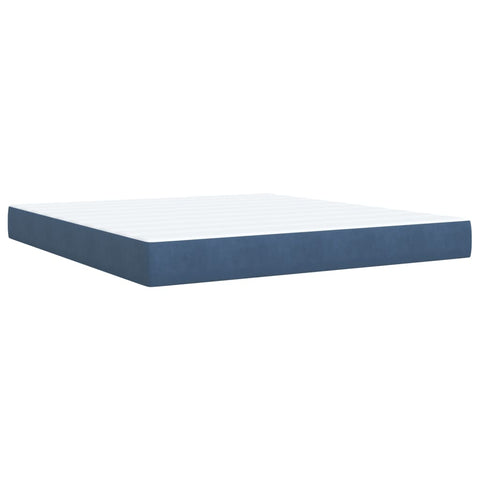 vidaXL Boxspringbett mit Matratze Blau 180x200 cm Samt