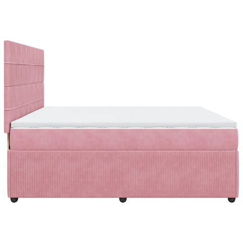 Boxspringbett mit Matratze Rosa 200x200 cm Samt