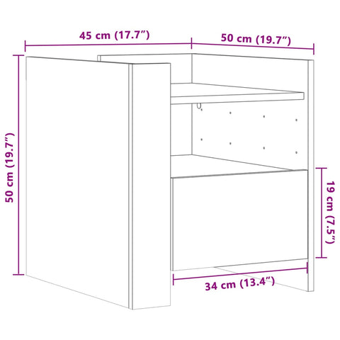 vidaXL Nachttisch Schwarz 45x50x50 cm Holzwerkstoff