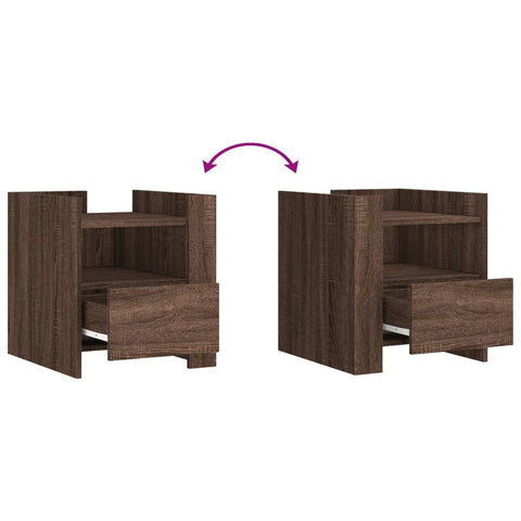 vidaXL Nachttisch Braun Eichen-Optik 45x50x50 cm Holzwerkstoff