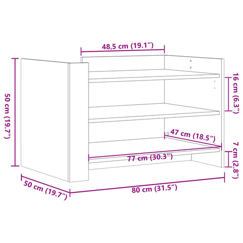 vidaXL Couchtisch Weiß 80x50x50 cm Holzwerkstoff