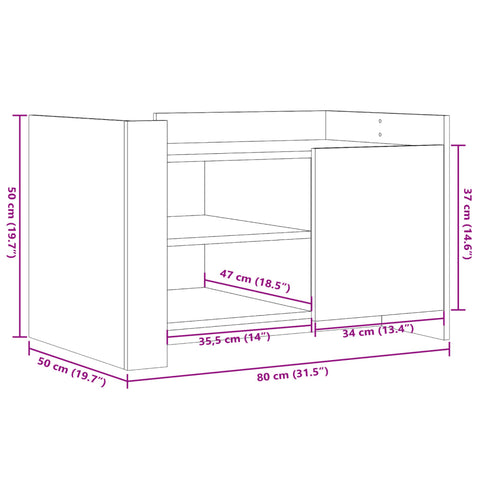 vidaXL Couchtisch Schwarz 80x50x50 cm Holzwerkstoff