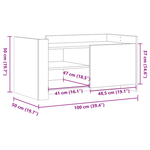 vidaXL Couchtisch Sonoma-Eiche 100x50x50 cm Holzwerkstoff