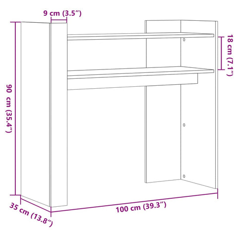 vidaXL Konsolentisch Sonoma-Eiche 100x35x90 cm Holzwerkstoff