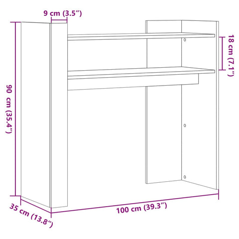 vidaXL Konsolentisch Betongrau 100x35x90 cm Holzwerkstoff