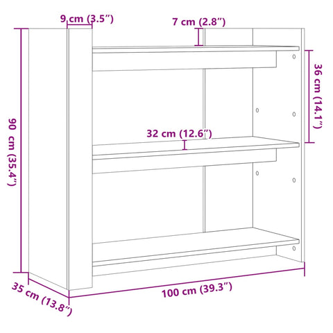 vidaXL Konsolentisch Schwarz 100x35x90 cm Holzwerkstoff