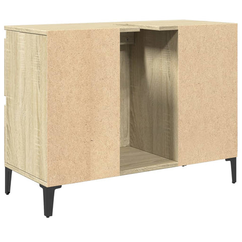 vidaXL Waschbeckenunterschrank Sonoma-Eiche 80x33x60 cm Holzwerkstoff