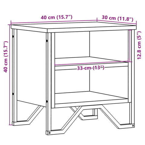 vidaXL Nachttisch Schwarz 40x30x40 cm Holzwerkstoff