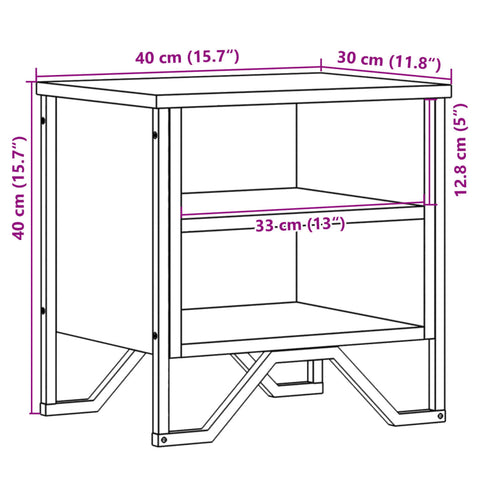 vidaXL Nachttische 2 Stk. Sonoma Eiche 40x30x40 cm Holzwerkstoff