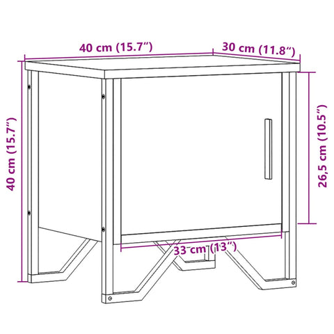 vidaXL Nachttisch Schwarz 40x30x40 cm Holzwerkstoff