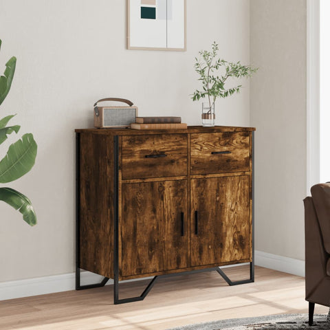 vidaXL Sideboard Räuchereiche 79,5x35,5x74,5 cm Holzwerkstoff