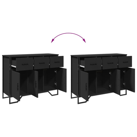 vidaXL Sideboard Schwarz 97x32,5x74,5 cm Holzwerkstoff