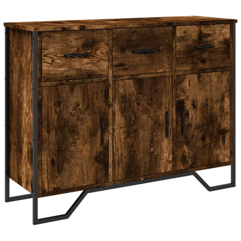 vidaXL Sideboard Räuchereiche 97x32,5x74,5 cm Holzwerkstoff