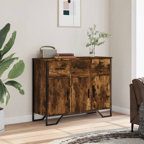 vidaXL Sideboard Räuchereiche 97x32,5x74,5 cm Holzwerkstoff