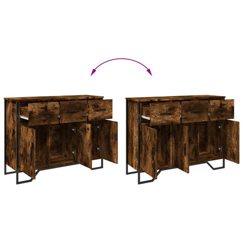 vidaXL Sideboard Räuchereiche 97x32,5x74,5 cm Holzwerkstoff