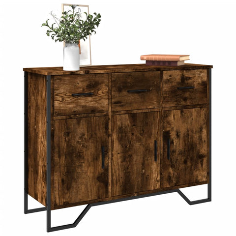 vidaXL Sideboard Räuchereiche 97x32,5x74,5 cm Holzwerkstoff