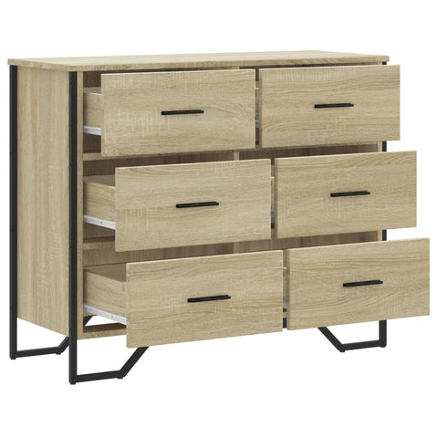 vidaXL Kommode Sonoma-Eiche 91x35,5x74,5 cm Holzwerkstoff