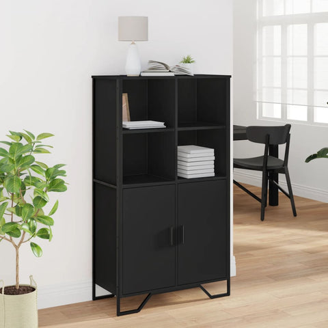 vidaXL Highboard Schwarz 79,5x35,5x137,5 cm Holzwerkstoff