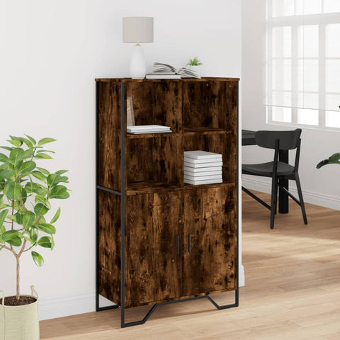 vidaXL Highboard Räuchereiche 79,5x35,5x137,5 cm Holzwerkstoff