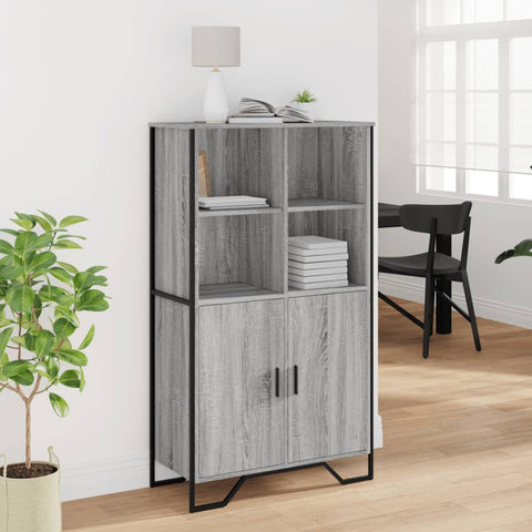 vidaXL Highboard Grau Sonoma 79,5x35,5x137,5 cm Holzwerkstoff