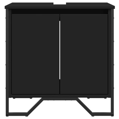 vidaXL Waschbeckenunterschrank Schwarz 60x35x60 cm Holzwerkstoff