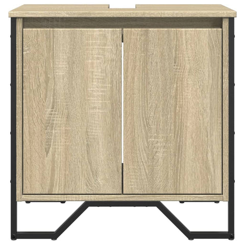 vidaXL Waschbeckenunterschrank Sonoma-Eiche 60x35x60 cm Holzwerkstoff